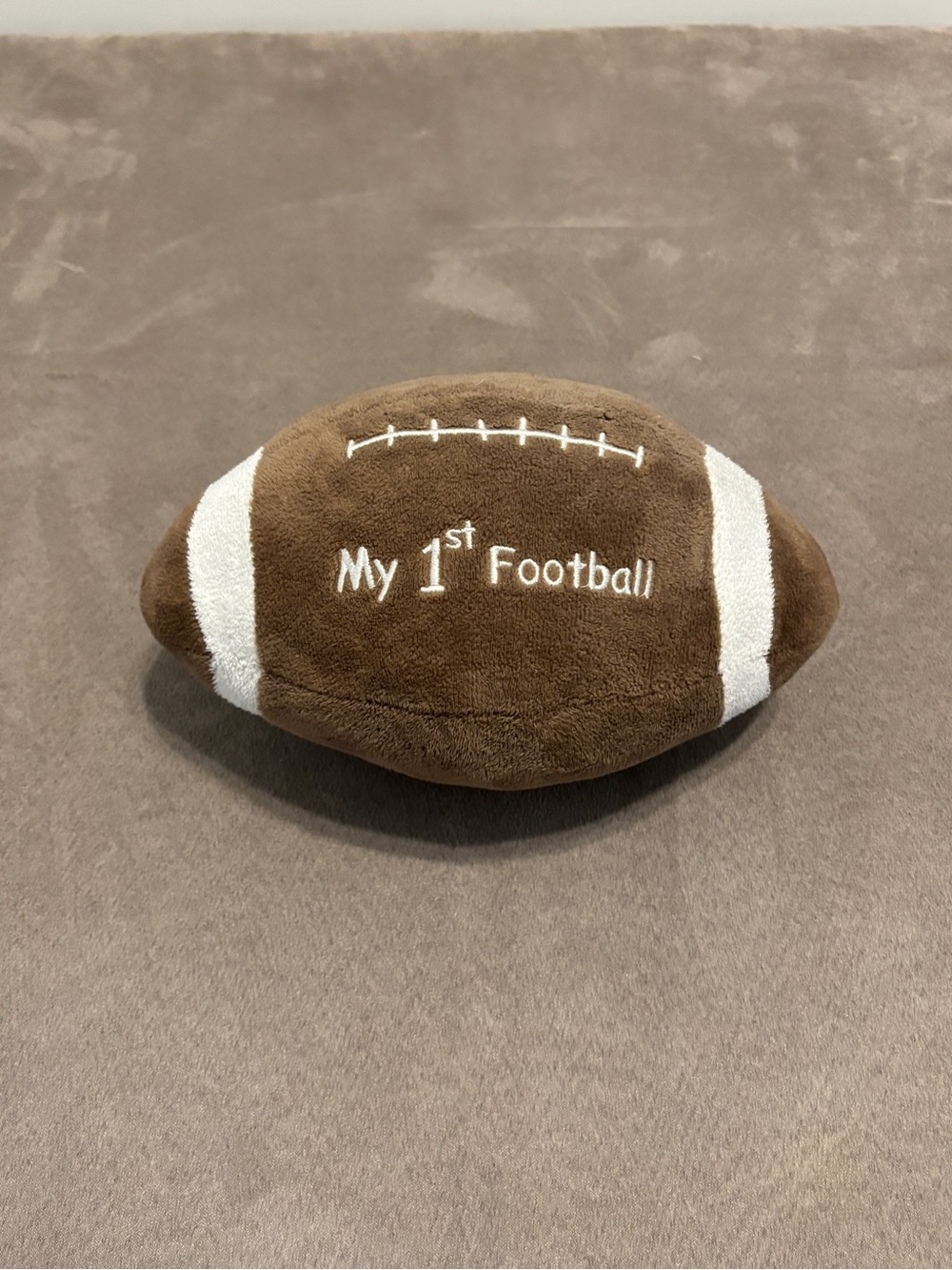 Plush 'My 1st Football' Baby Toy - Brown & White